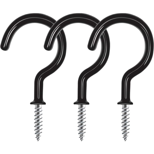 EcoNesxp Crochets à Vis Noirs Pratiques pour Usage Intérieur et Extérieur 30 Pcs de Crochets à Gobelets