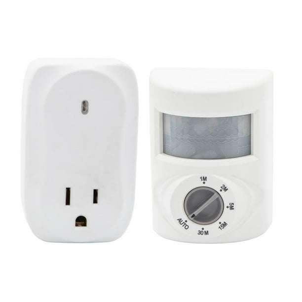 Maxxima Wireless Motion Sensor Plug In Outlet, Wall Mount Battery