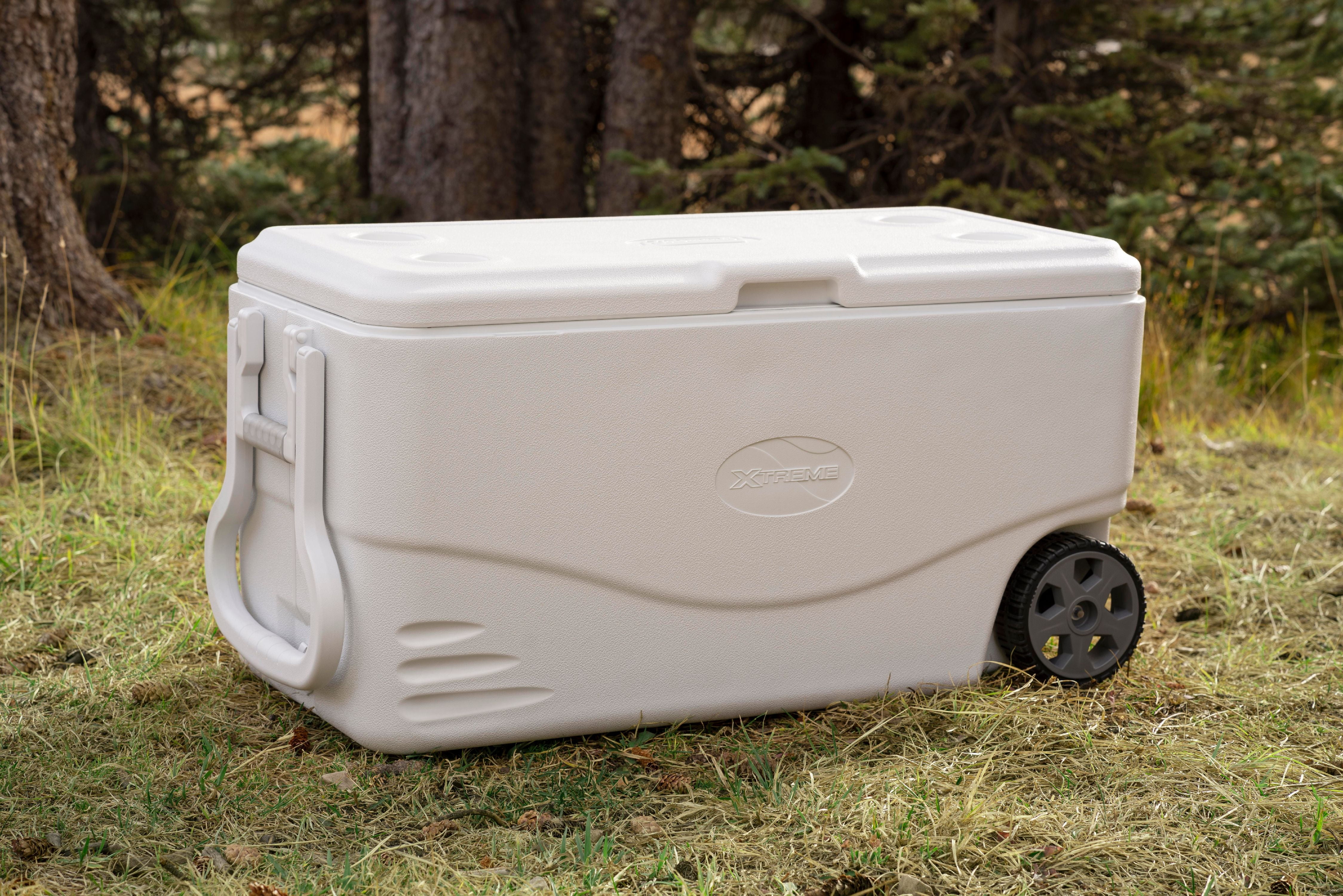 Coleman 100Qt Xtreme 5 Day Heavy Duty Wheeled Cooler, White