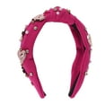thumbnail image 3 of Unique Bargains 1 Pc Headband Faux Diamond Heart Hair Accessories for Women Rose Pink, 3 of 5