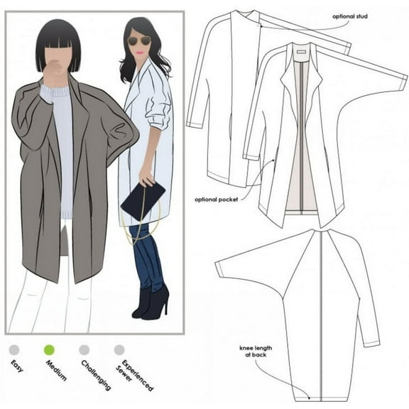 Style Arc Sewing Pattern Riley Coat Women