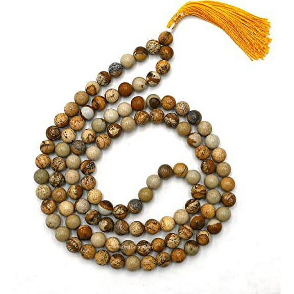 Picture Jasper Mala Beads 108 Buddhist Prayer Beads Japamala