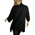 thumbnail image 5 of Jess by Meiko Women's Sweater Turtleneck Drop 3/4 Sleeves Solid Sweater XL Black, 5 of 7