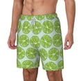 thumbnail image 2 of Uemuo Green Lemon Slices Pattern Mens Swim Trunks Quick Dry Board Shorts with Mesh Lining, Stretch Beach Shorts Quick Dry No-Chafing Board Shorts-Small, 2 of 9