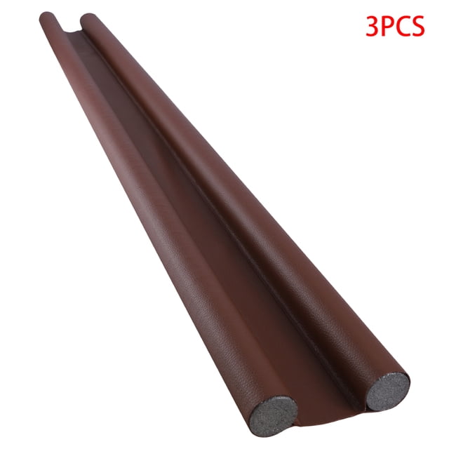 3 Pcs Butée sous Porte Maison Dortoir Chambre Réduction de Bruit Étanche EVA Butée de Brouillon, Marron