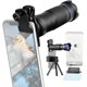 thumbnail image 1 of - Kit de teleobjetivo 36X con mini trípode, clip para teléfono, soporte, bolsa de lent, paño de liieza para senderismo, caing, observación de vida silvtre, luna, deport, juego,, 1 of 5