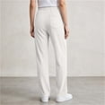 thumbnail image 5 of Casual Pants for Women Solid Color Chunky Ribbed Elastic Waist with Pocket Sports Trousers Soft Skin-Friendly Everyday Wear, 5 of 8