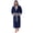 Navy/Light Grey, variant on Mens Hooded Robe, Big and Tall Full Length Plush Robe for Men Long Fleece Bathrobe（Navy/Light Grey, Large-X-Large）