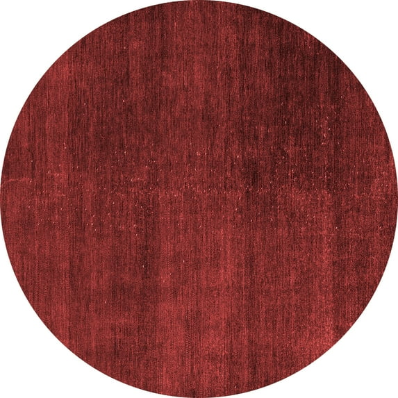 Ahgly Company Indoor Round Abstract Red Modern Area Rugs, 3' Round