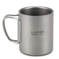 thumbnail image 1 of Taza de té Lixada 220ml Titanium Double Wall Cup Water Coffee Taza de té Taza con mango plegable Lixada Taza de té, 1 of 7
