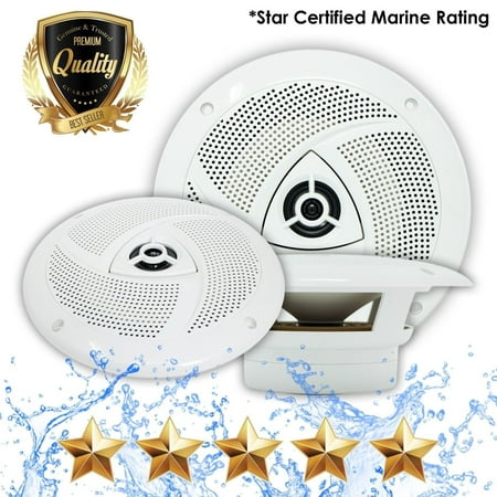 300 Watt 2-Way 6.5 Inch Coaxial Marine Speakers - Waterproof & UV Resistant