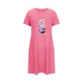 thumbnail image 5 of HomeGardon Women's Sleepwear Nightgowns for Women,Fashion Print Medium Length Dress Oversized Short Nightgown Fashion Chest Print Short Sleeve Nightdress,S-XXL, 5 of 5