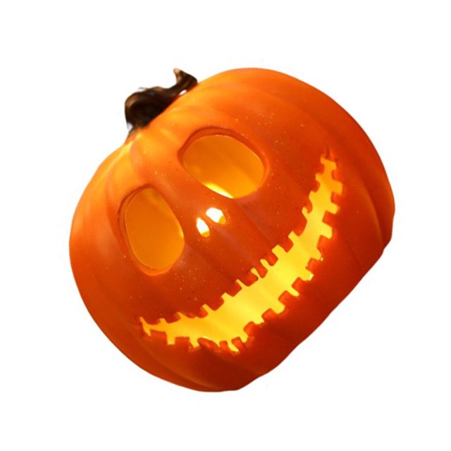 Cateissary Linterna de calabaza, accesorios de linterna para el hogar, adorno luminoso exquisito, diseño de escena, lámpara de Halloween, Iluminación navideña Tipo 1