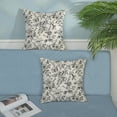 thumbnail image 3 of Chinoiserie Floral Pillow Covers 18x18 Set of 2 Black and Cream Floral Decorative Throw Pillow Covers Vintage Rustic Toile Flower Pillowcase Outdoor Decor Linen Cushion Case for Couch Sofa, 3 of 7
