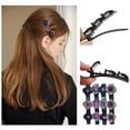 thumbnail image 2 of Sparkling Crystal Stone Braided Hair Clips for Women, Rhinestone Flower Braided Hair Clips, Braided Hair Clip with 3 Small Clips, Rhinestone Hair Clips Hairpin Duckbill Clip for Girls (Pack of 4), 2 of 5