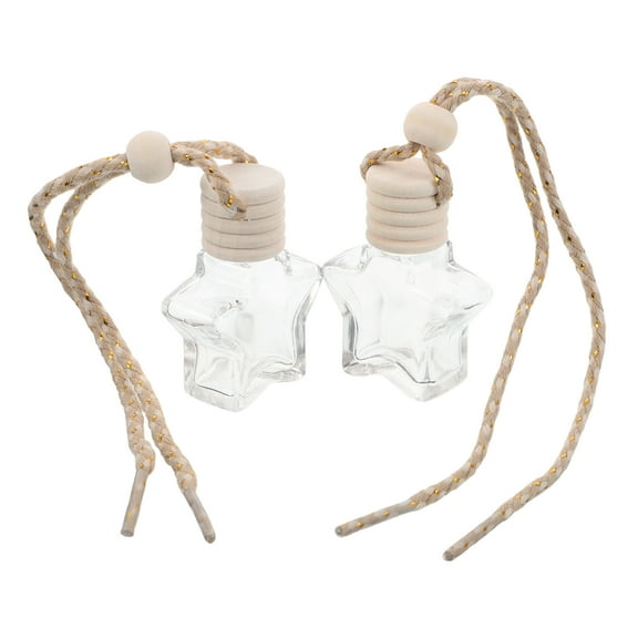 Worgeous 2pcs Empty Car Perfume Diffuser Bottles For Aromatherapy Refillable Hanging Car Freshener Pendant Car Aromatherapy Perfume Pendant