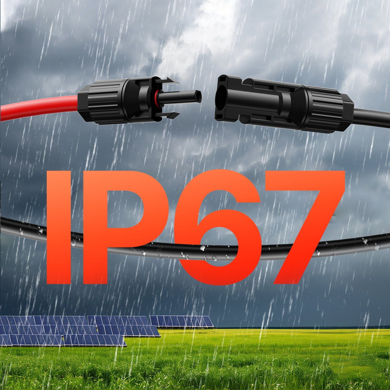 CAFORKP 30FT 10AWG Solar Panel Cable Set with MC4 Connectors, 6mm² Red & Black PV Wire RV