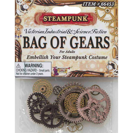Morris Costumes New Assorted Steampunk Victorian Props Bag Of Gears, Style FM66453