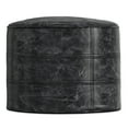 thumbnail image 4 of Simpli Home Connor 18 inch Wide Boho Round Pouf in Distressed Black Genuine Leather, 4 of 8