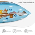 thumbnail image 5 of Bingfone Animals on Noah's Ark Floating Linen Throw Pillow Covers Cushion Case Pocket Button Vintage Farmhouse Pillowcase (without pillow core)-18"x18", 5 of 9