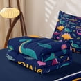 thumbnail image 5 of Homewish Colorful Dinosaur Zipper Twin Comforter Sets with Fitted Sheet and 2 Pillowcases,Cartoon Dino Zipper Bedding Set For Boys Kids,Reversible,4-Piece, 5 of 7