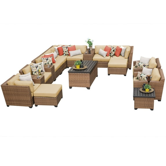 Tuscan 17 Piece Outdoor Wicker Patio Furniture Set 17a