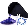 thumbnail image 3 of Ocarina de 12 agujeros de la leyenda de Zelda, bolsa protectora de regalo, réplica de cerámica, azul, 3 of 4