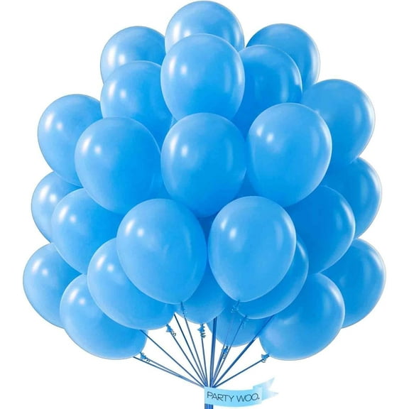 JUMRHFAN 50 Pcs Sky Blue Balloons ,12 inch Pearl Light Blue Balloons for Graduation Gender Reveal Baby Shower Wedding Anniversary Birthday Party Decorations(Blue)