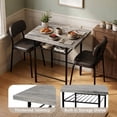 thumbnail image 4 of Ktaxon 3 Piece Dining Table Set with 2 Chairs, 31.5" Dining Table and Chairs for 2, Breakfast Table with PU Leather Padded Stackable Chairs, Perfect for Apartment, Small Spaces, Gray, 4 of 8