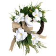 thumbnail image 2 of Coronas de Magnolia artificiales de 45cm para colgar en la puerta delantera, primavera y verano, florecimiento hecho a mano para foto de vacaciones, a Soledad Corona colgante de puerta delantera, 2 of 10