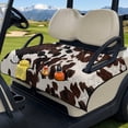 thumbnail image 2 of COEQINE Golf Cart Seat Covers with Carry Handle, Comfortable Golf Cart Seat Towel Blanket, Fits for EZGO Yamaha Club Car and Other 2-Seat Golf Carts, Black Brown Cow Print, 2 of 8