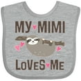 thumbnail image 3 of Inktastic My Mimi Loves Me Sloth Girls Baby Bib, 3 of 4