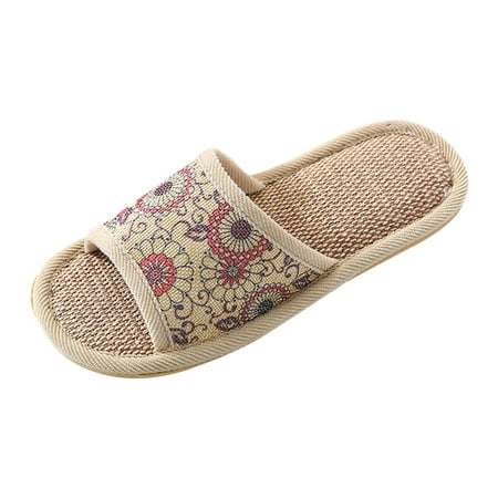 

Home Couple Slippers Women And Men Non Slip Cotton Linen Indoor Slipper Open Toe Bedroom Breathable Shoes Heated Slippers Women Batteries