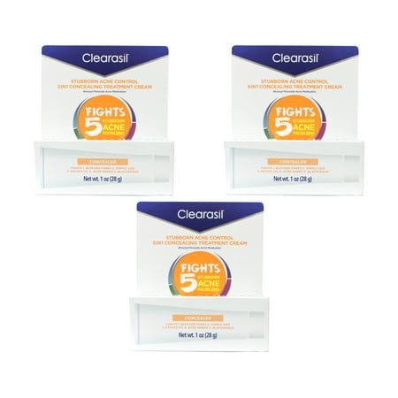 3 Pack Clearasil Daily Clear Tinted Acne Treatment Cream 1.0 Oz Each