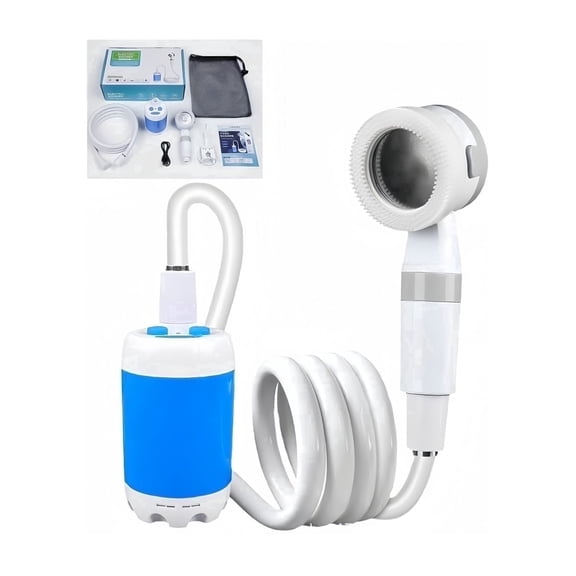 Portable Outdoor Camping Shower Pump - Equipped with a 4000mAh Rechargeable Shower Head, Suitable for Hiking, Pet Bathing, and Car Washingaf