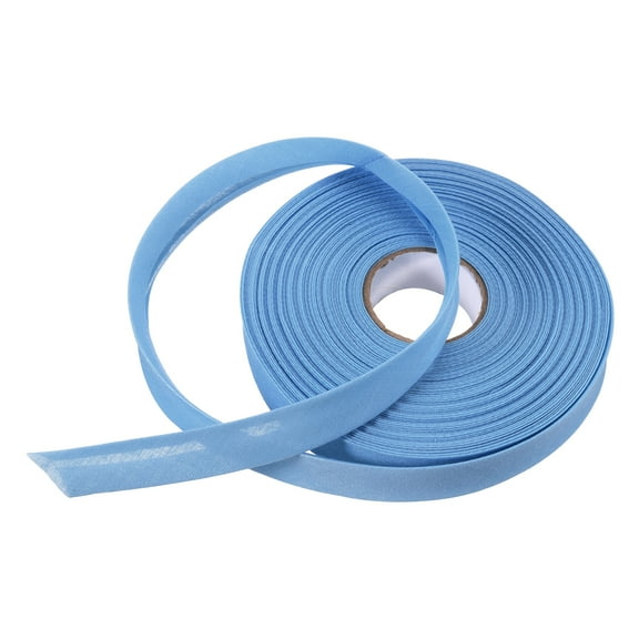 Uxcell 3/4 Inch Single Fold Bias Tape Polyester Continuous Bulk Bias Tape for Sewing, Seaming Quilting Hemming Binding Crafts (Blue 25 Yards)
