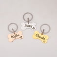 thumbnail image 4 of Anavia Metal & Stainless Steel Bone Name Tag with Funny Paw Icon Birthday Holiday Christmas Engraved Dog ID Tag, Gold, S, 4 of 9
