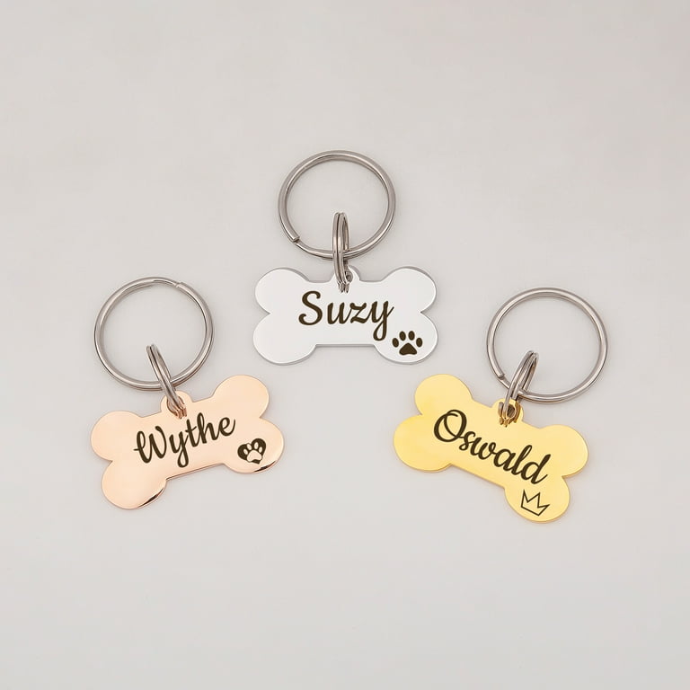 Customized Stainless Steel Lettering Dog Tag Bone Shaped Dog - Temu