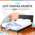 thumbnail image 4 of Cama Individual con Cabecera Livy Tapizada Color Gris, 4 of 5