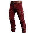 thumbnail image 4 of Mens Corduroy Pants Straight Wide Leg Button Work Pants Vintage Cargo Pants with Multi Pockets for Streetwear, 4 of 9