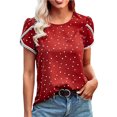 thumbnail image 2 of ZKCCNUK Fashion Women Casual Printing Round Neck Pullovers Short Sleeve Blouse T-Shirt Tops Summer Plus Size Tops 2025, 2 of 9