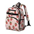 thumbnail image 2 of Strawberry and Blossom Pink Pattern Cute School Backpack Bag for School with Padded Back and Adjustable Shoulder Straps 15.25"x11.5"x5.25", 2 of 5