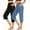 Blue, variant on 2 Pack Womens High Waisted Sweatpants Elastic Waist Drawstring Tie Yoga Sports Solid Color Seven Points Pants with Pocket Gray L
