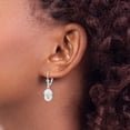 thumbnail image 3 of Sterling Silver Polished Mini Fleur De Lis Oval Leverback Earrings Made In United States qe15592, 3 of 5