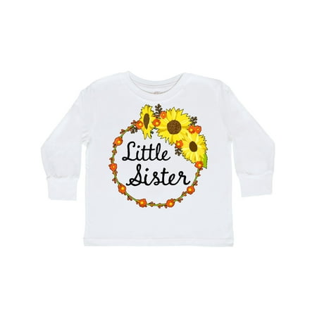

Inktastic Little Sister Sunflower Wreath Gift Toddler Boy or Toddler Girl Long Sleeve T-Shirt