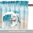 thumbnail image 6 of Watercolor Blue Sea Turtles Valances for Windows,Kitchen Valance Rod Pocket Short Curtain, Tropical Beach Ocean Scene Valance Curtain Window Valances for Bedroom Bathroom Living Room 54x18in, 6 of 9