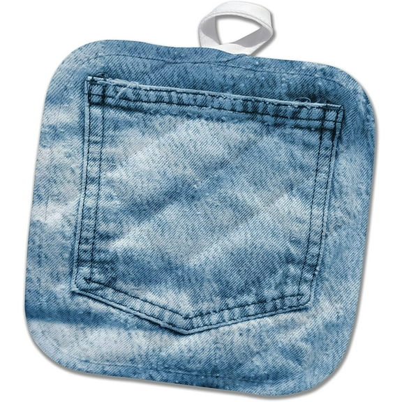 3dRose, Image of Closeup Photo Of Back Ladies Jean Pocket In Light Blue, 8x8 Potholder