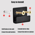 thumbnail image 6 of 10 Pack Wall Mounted Mirror Clips Stainless Steel U Brackets with Screws Mirror Hanging Kit Heavy Duty Picture Hooks, 6 of 7