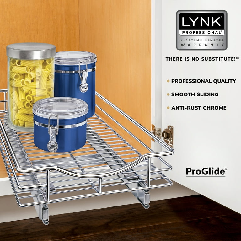 Lynk Professional 17 x 21 Slide Out Cabinet Organizer - Pull Out Under  Cabinet Sliding Shelf