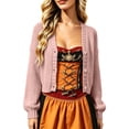 thumbnail image 5 of Bibifish Womens Cable Knit Cardigan Sweaters Long Sleeve V Neck Cropped Button Front Cardigans, 5 of 6